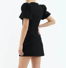 Rebecca Vallance Estella Puff Sleeve Mini Dress Black Size AU 4 for rent on The Volte - image 3