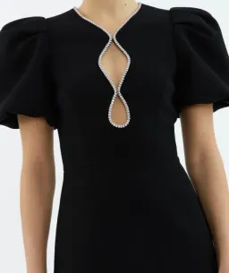Rebecca Vallance Estella Puff Sleeve Mini Dress Black Size AU 4 for rent on The Volte - image 4