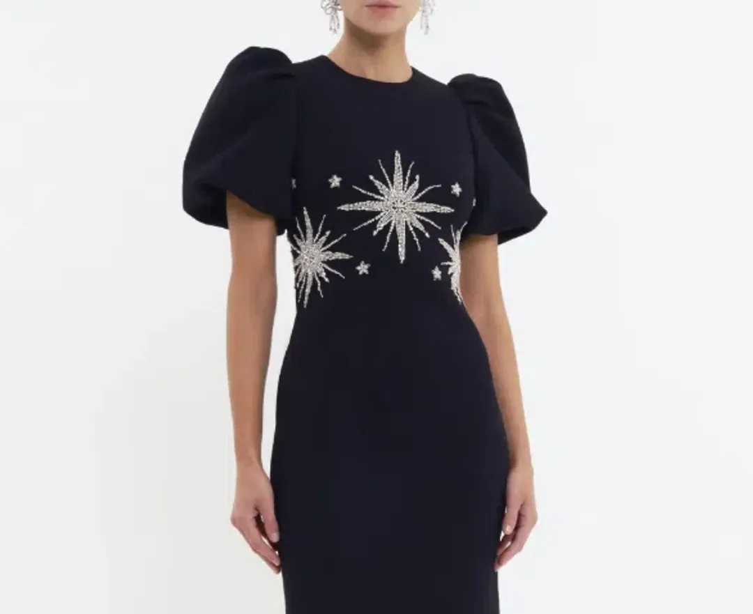 Rebecca Vallance Estella Mini Dress Black/Beaded Size 6 for rent on The Volte - main image