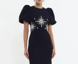Rebecca Vallance Estella Mini Dress Black/Beaded Size 6 for rent on The Volte - image 1