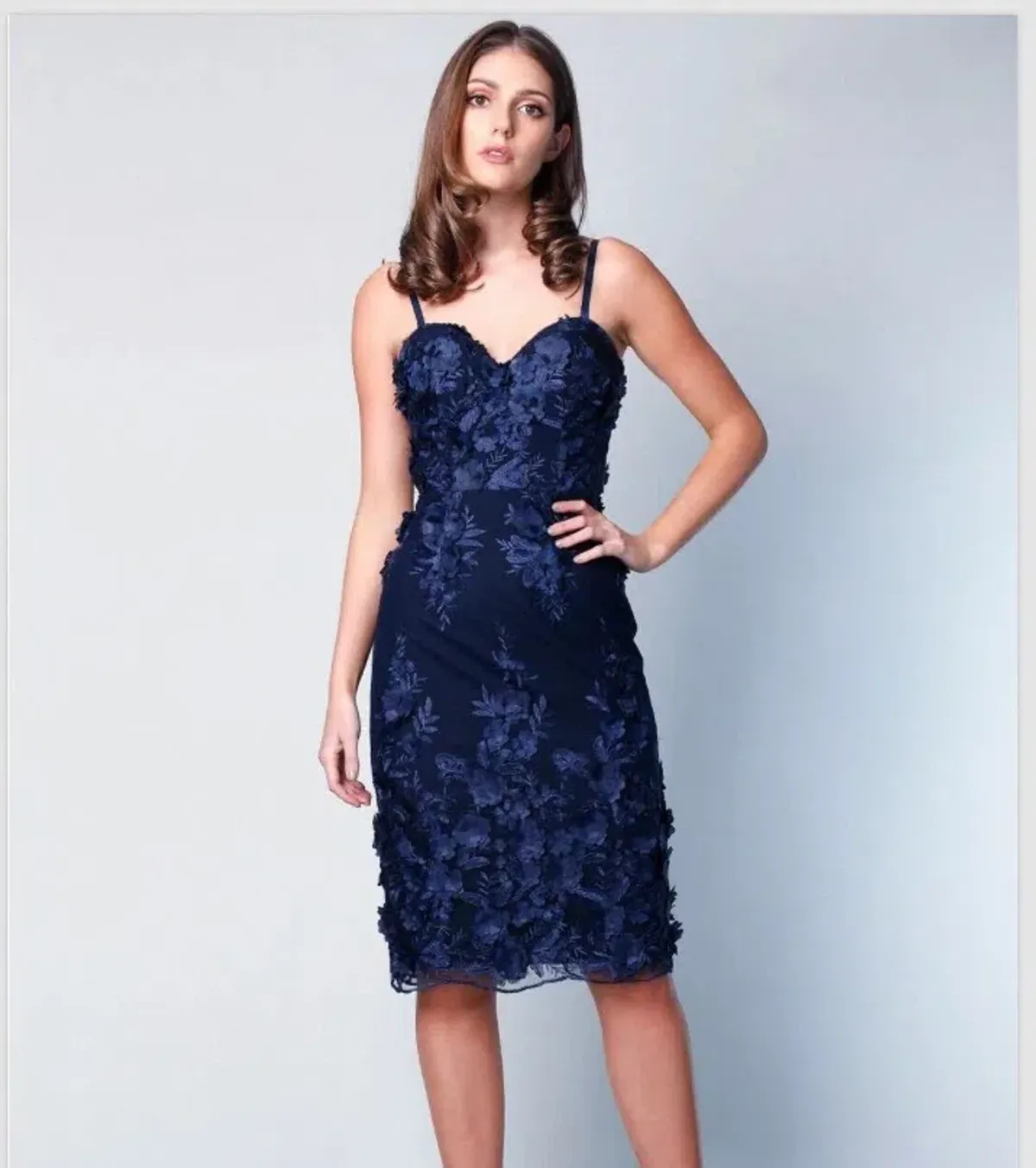 Grace & Hart Rosetta Midi Dress in Navy Size 12 - Image 1