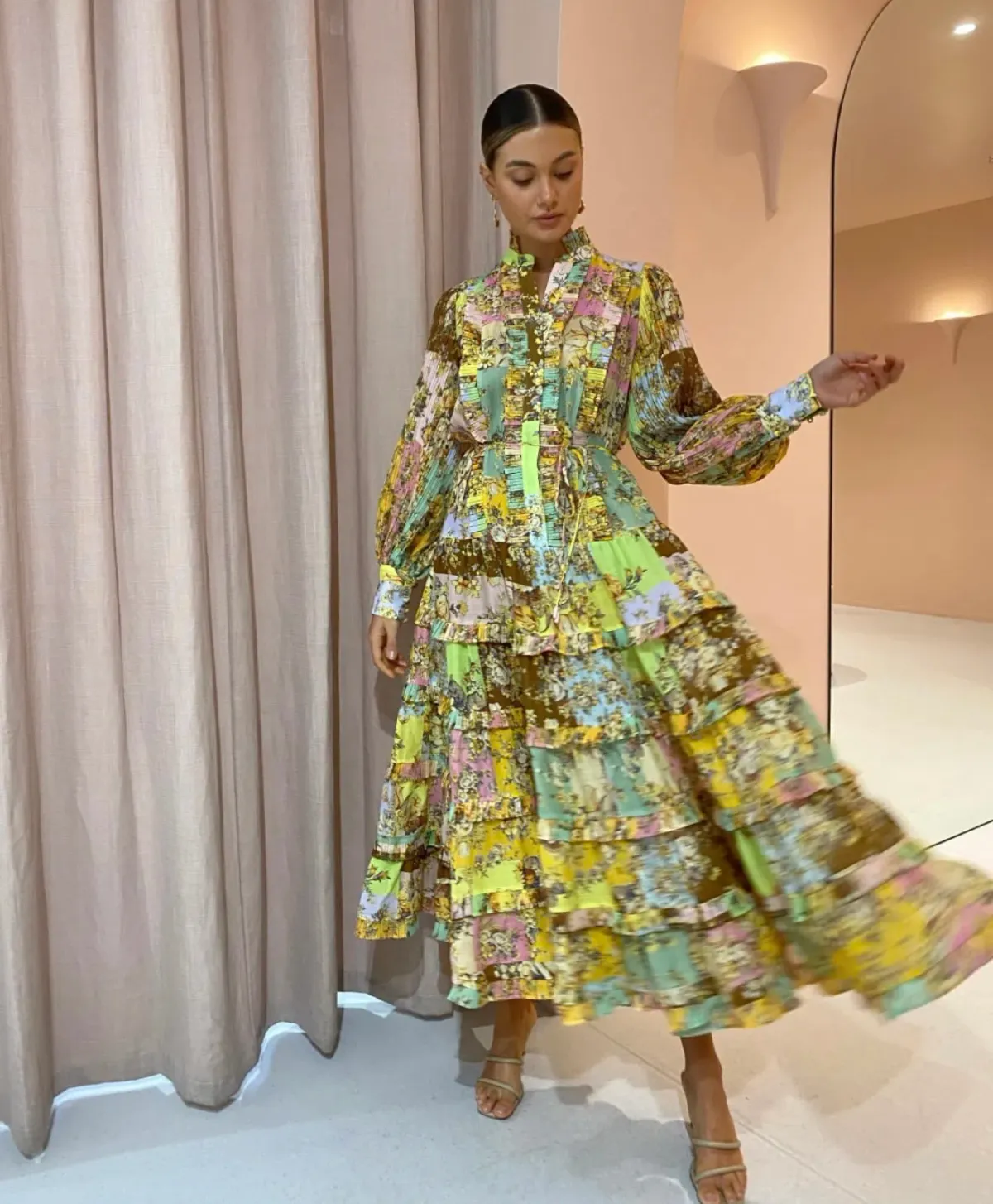 Alemais Matilde Pleat Shirt Dress Multi Size 10 - Image 2