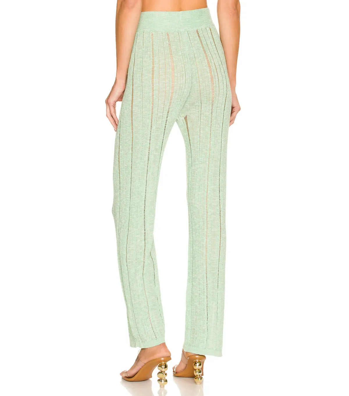 Cult Gaia Lotus Knit Top S / AU 8 and Laurel Knit Pant Size M / AU 10 Set in Aloe - Image 5