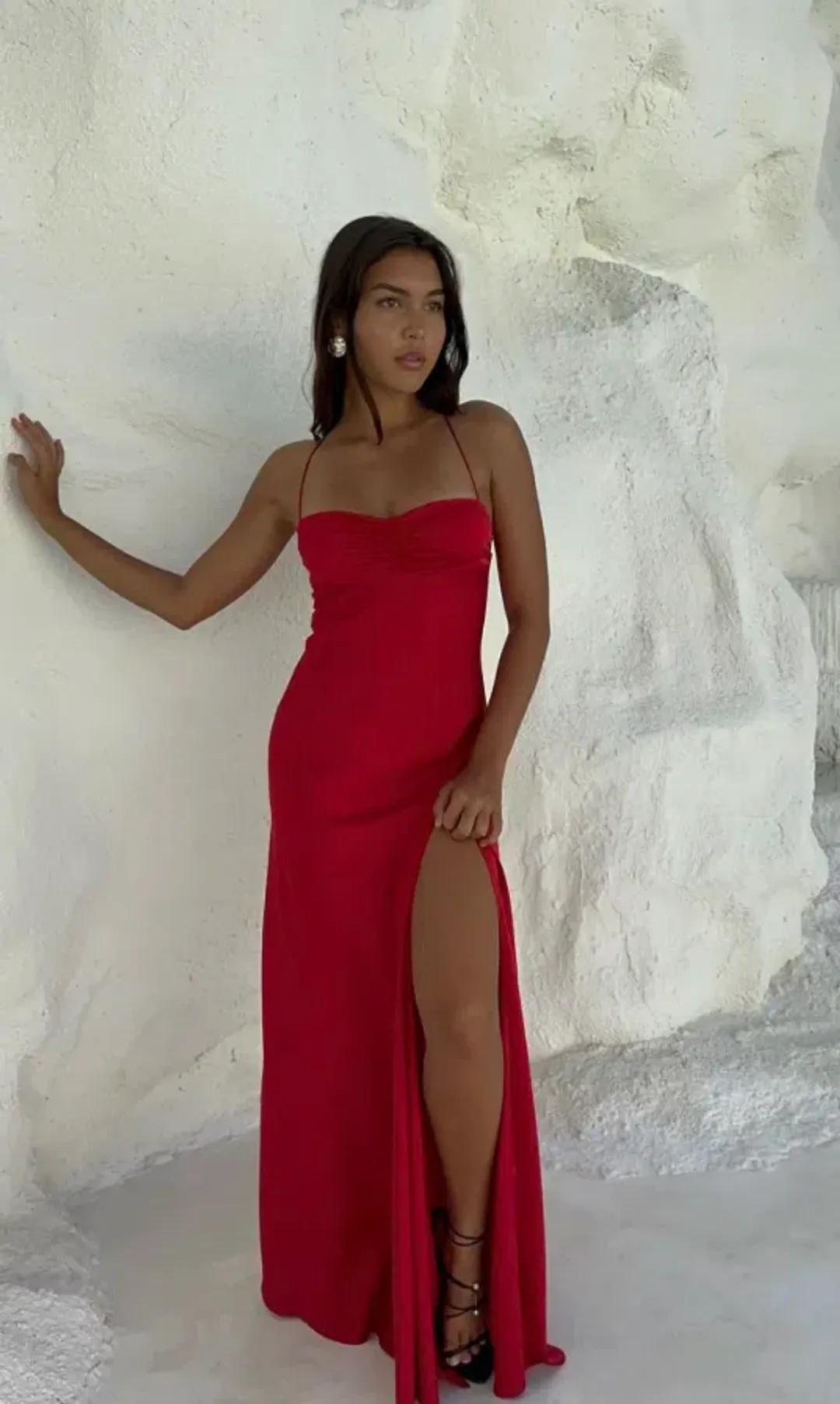 HNTR The Label Gaia Gown in Wine Size AU 8 for rent on The Volte - main image