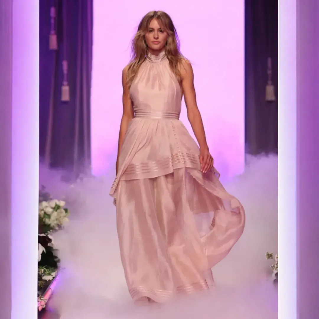 AJE Sienna Maxi Gown Dress Blush Pink Size AU 10 for rent on The Volte - main image