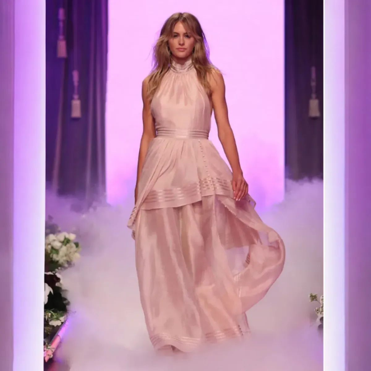 AJE Sienna Maxi Gown Dress Blush Pink Size AU 10 - Image 2