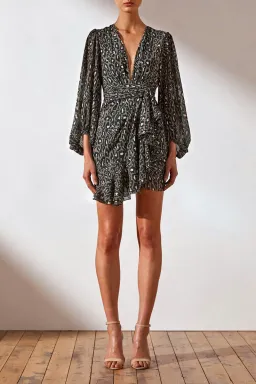 Shona Joy Buell Plunged Mini Dress Print Size 8 for rent on The Volte - image 1