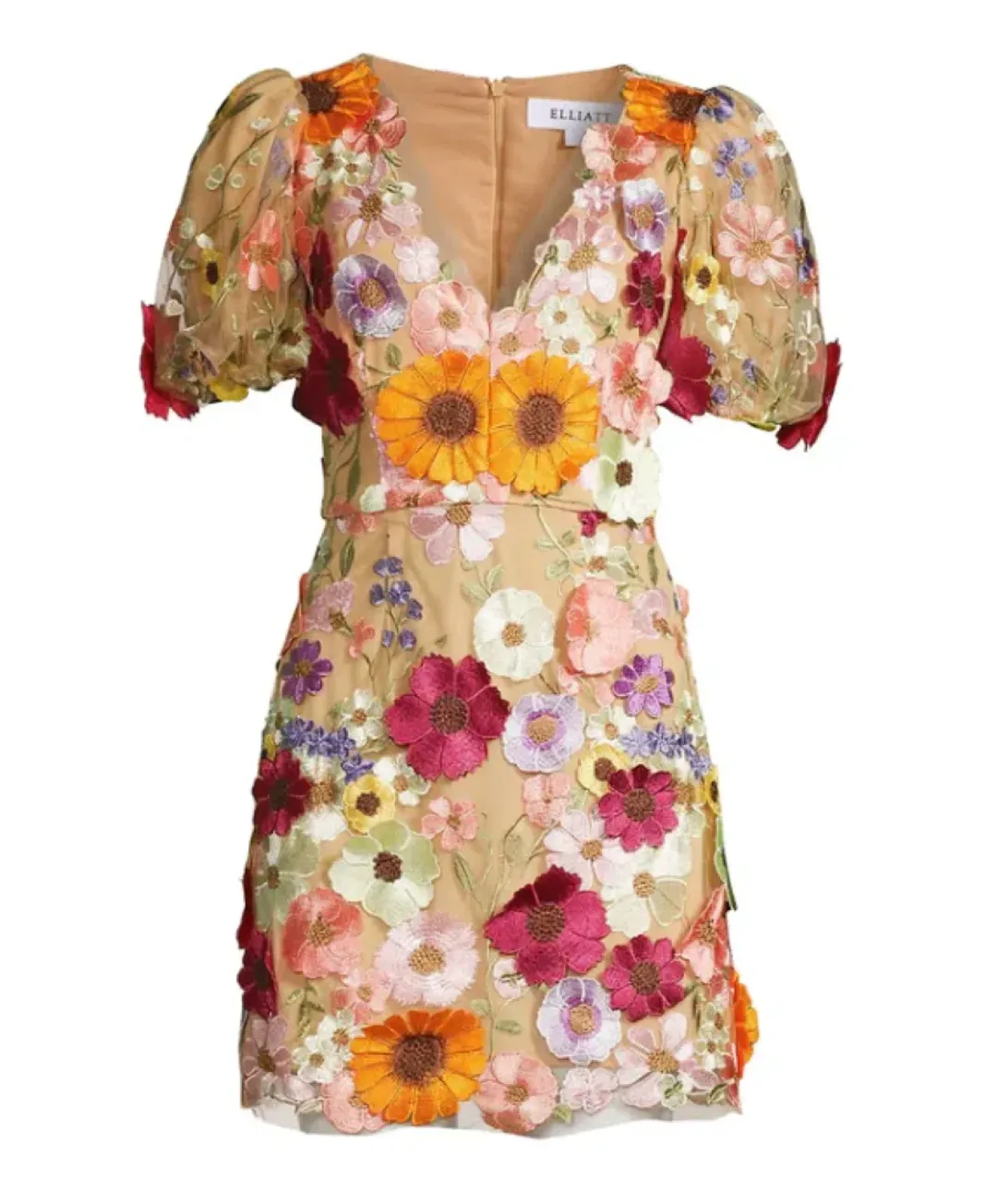 ELLIATT Rosalind 3D Floral Mini Dress Size AU 6 (XS) for rent on The Volte - main image