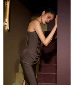 Eliya The Label Hilda Maxi Gown Brown Size AU 10 for rent on The Volte - image 4