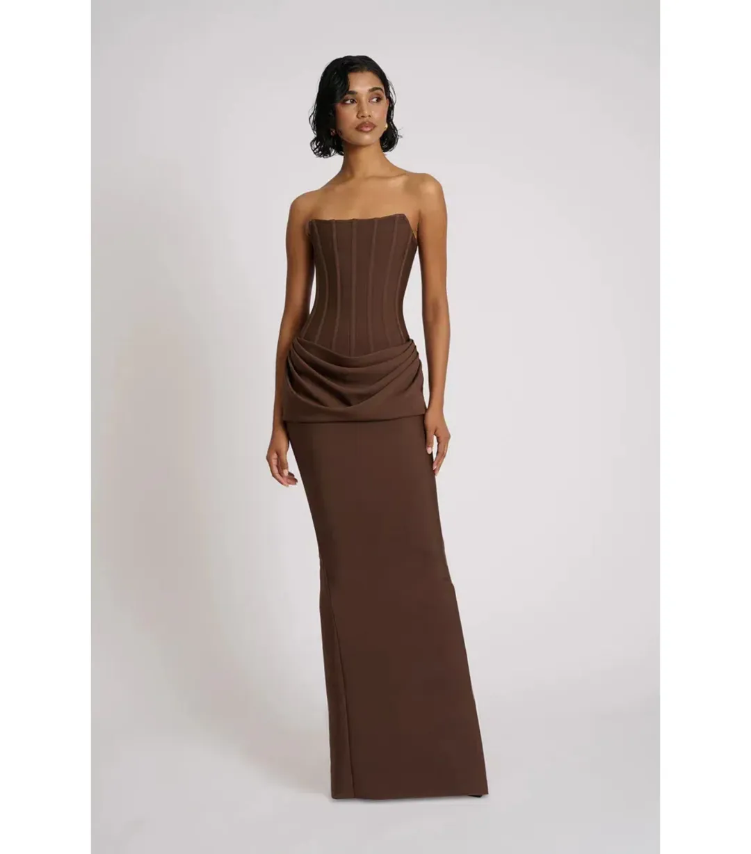 Eliya The Label Hilda Maxi Gown Brown Size AU 10 for rent on The Volte - main image