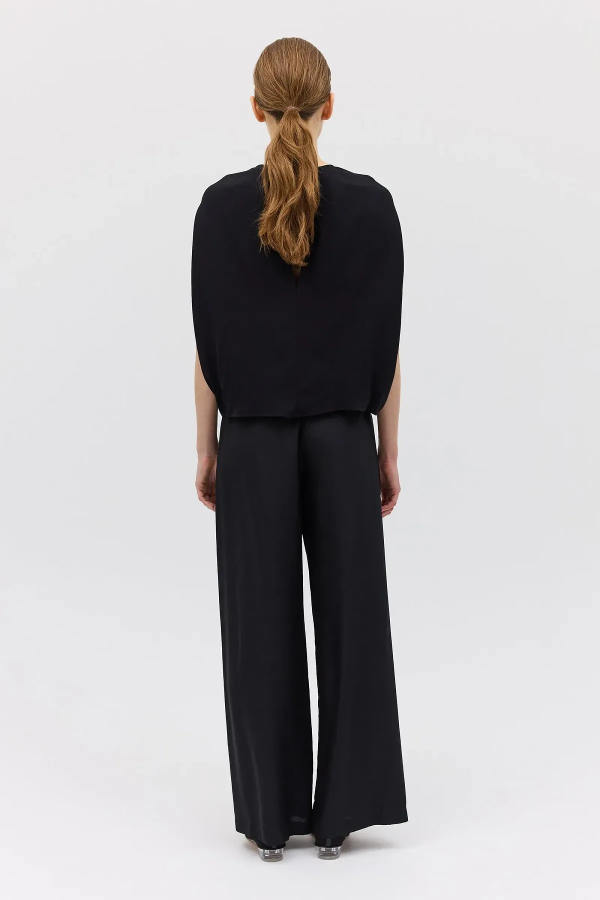 Bianca Spender Crepe Crawford Top Black Size 8/S - Image 7