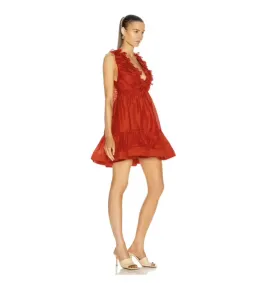 Zimmermann Lovestruck Garland Mini Dress Red Size AU 14 for rent on The Volte - image 2