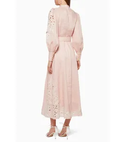 Zimmermann Freja Embroidered Midi Dress Pink Size AU 12 for rent on The Volte - image 2