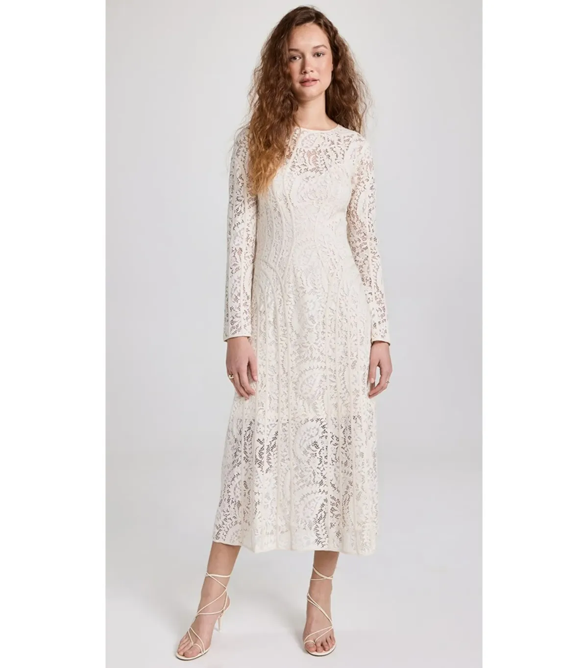 Zimmermann Devi Panelled Lace Midi Dress Ivory Size 2 / AU 12 - Image 2
