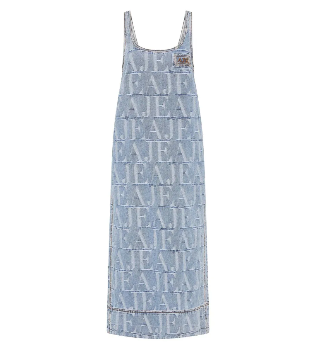 Aje Nostalgia Denim Midi Dress Coastal Logo Wash Size AU 6 for rent on The Volte - main image