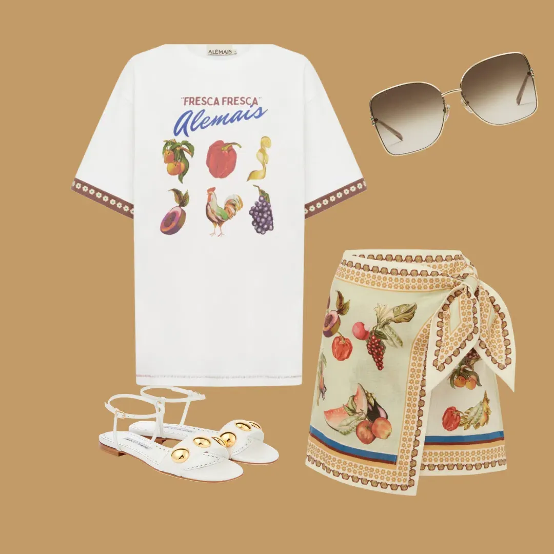 Alemais Mercado Tee and Skirt Set Size AU 16 for rent on The Volte - main image