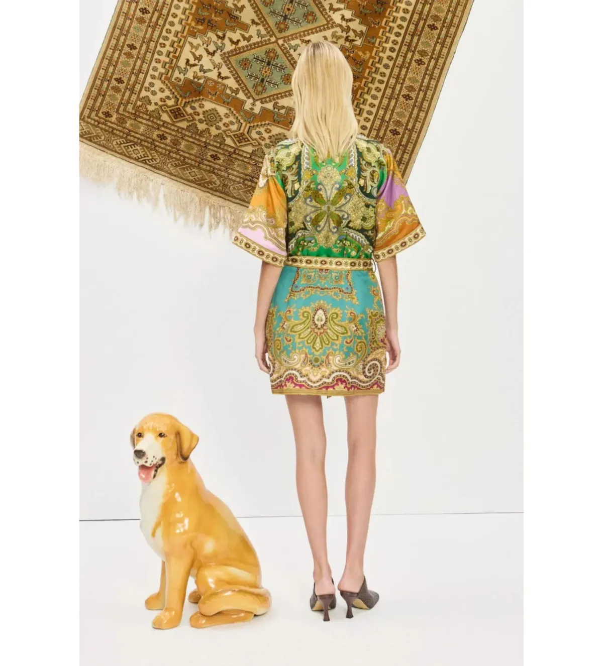 Alemais Clemenza Spliced Mini Dress Multi Print Size AU 16 - Image 3