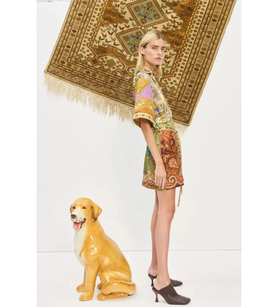 Alemais Clemenza Spliced Mini Dress Multi Print Size AU 16 for rent on The Volte - main image