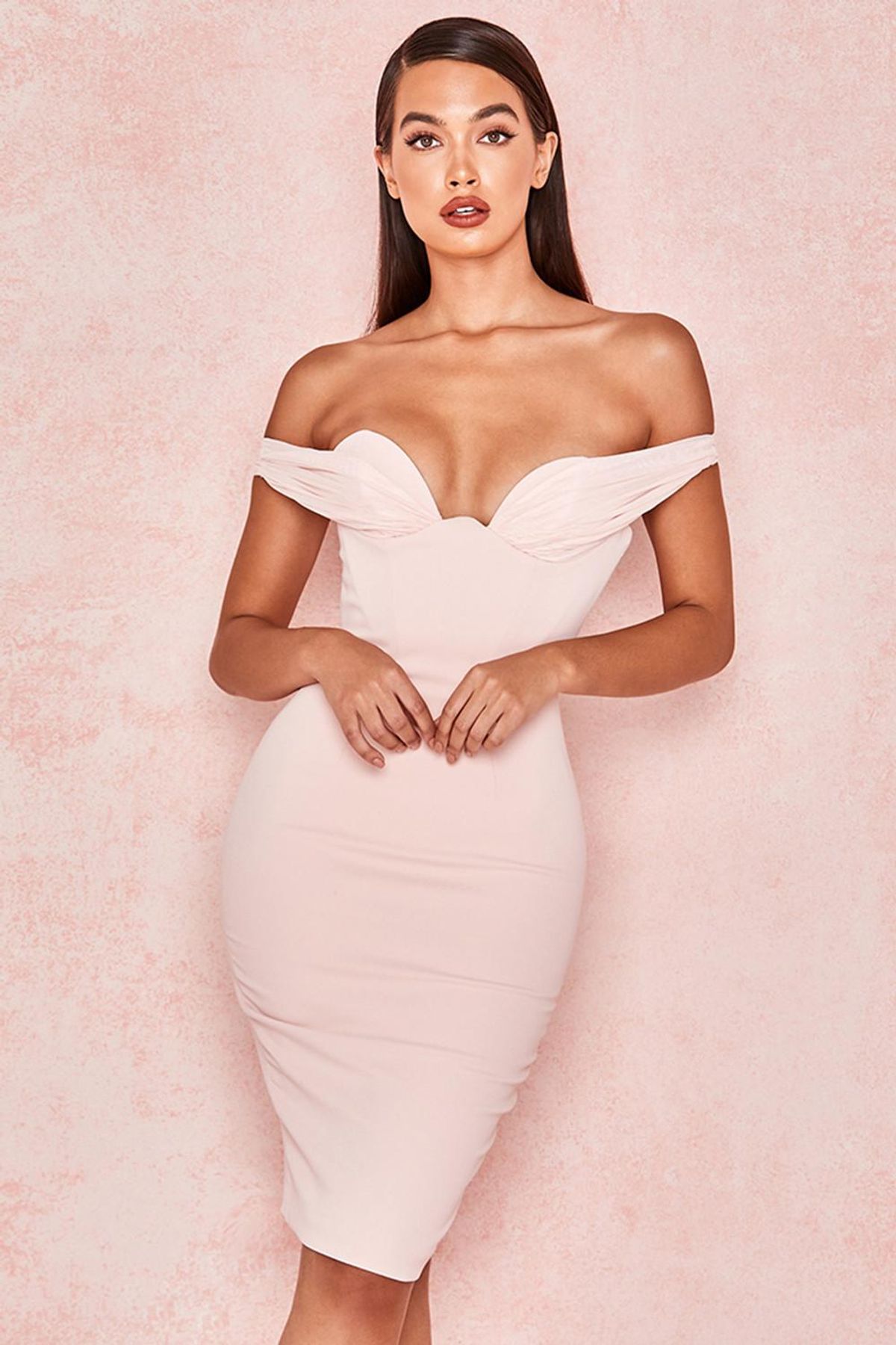 House of CB Yolanda Midi Dress Pink Size 8 - Image 3