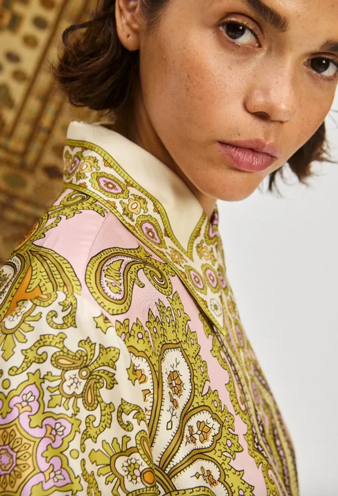 Alemais Clemenza Silk Shirtdress Size 14 for rent on The Volte - main image