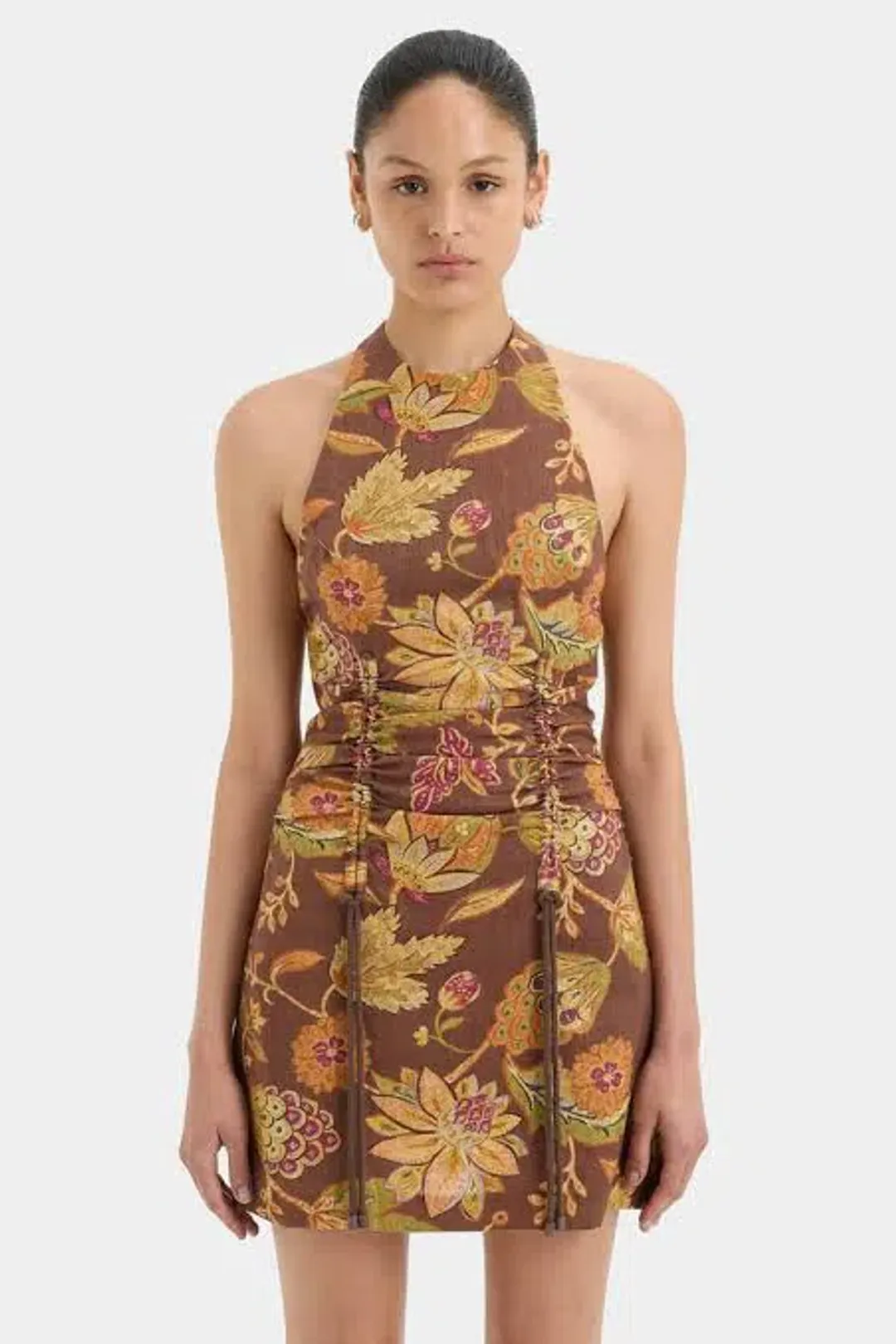 Sir the Label Josefina Corded Halter Mini Dress Print Size 1 / AU 8 for rent on The Volte - main image