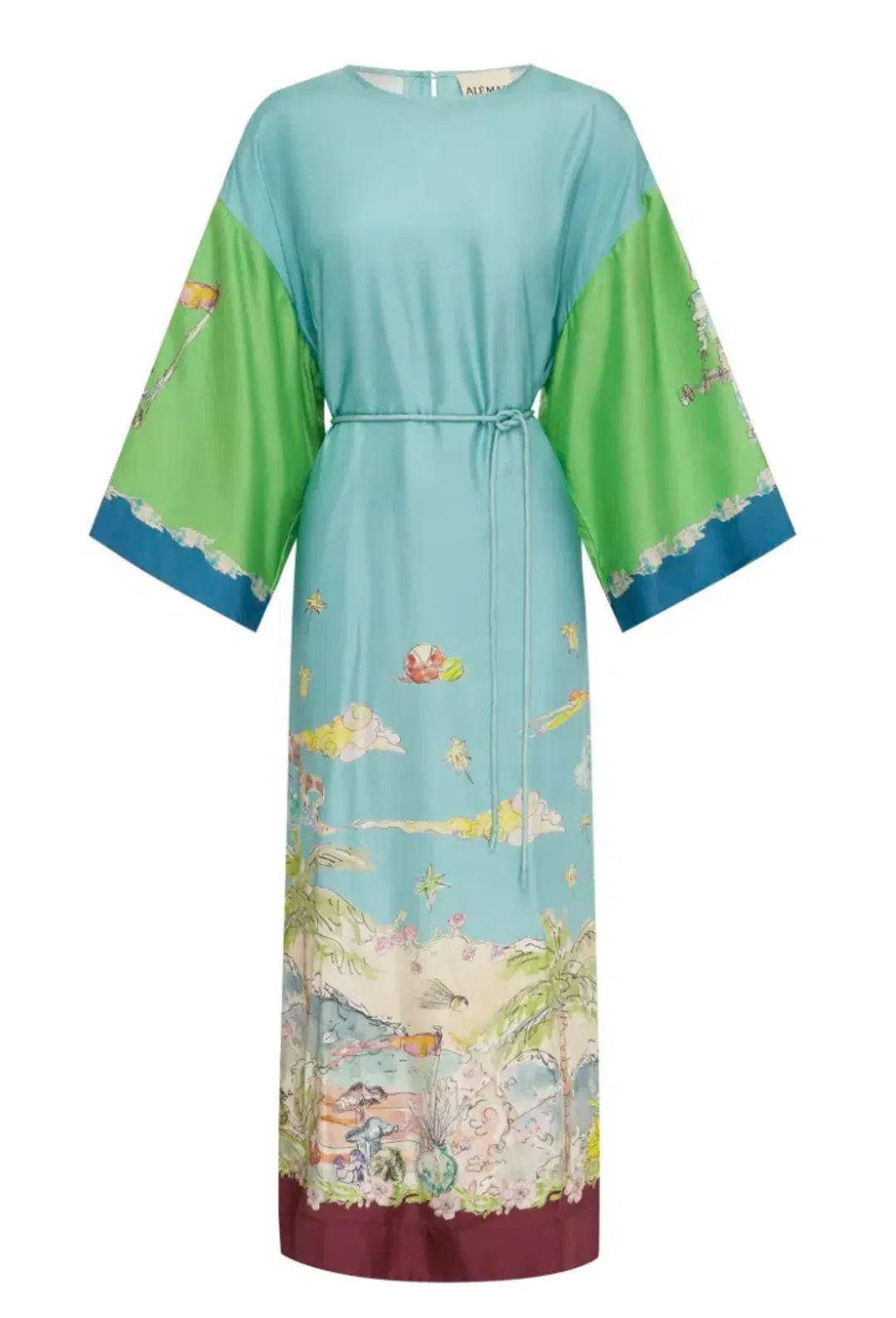 Alemais Daria Silk Midi Dress Multi Size 16 for rent on The Volte - main image