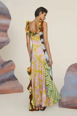 Alemais Poppy Spliced Midi Dress Multi Size 16 for rent on The Volte - image 4