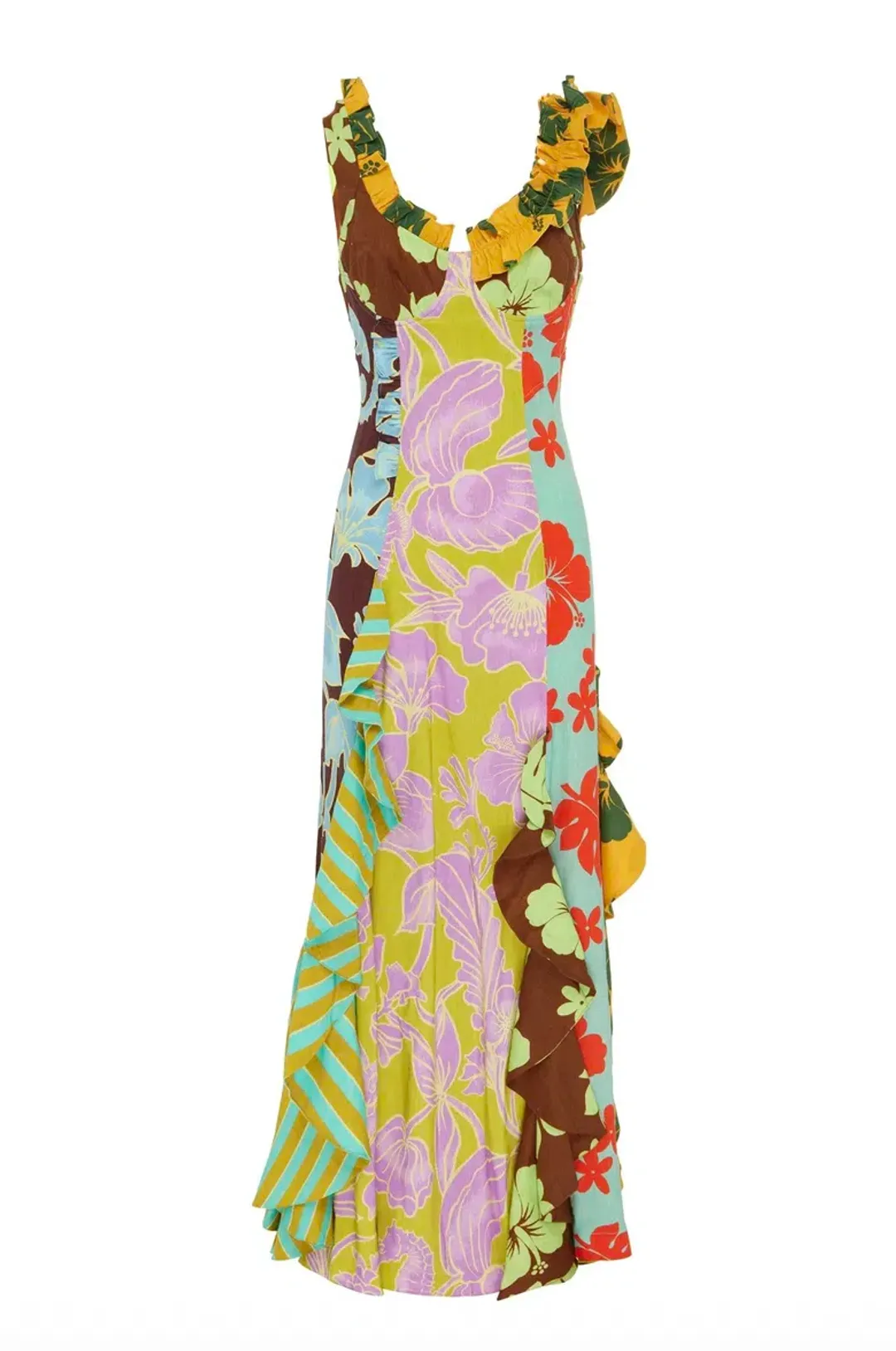 Alemais Poppy Spliced Midi Dress Multi Size 16 for rent on The Volte - main image