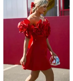 Aje Etta Mini Dress Scarlet Red Size AU 10 for rent on The Volte - image 4