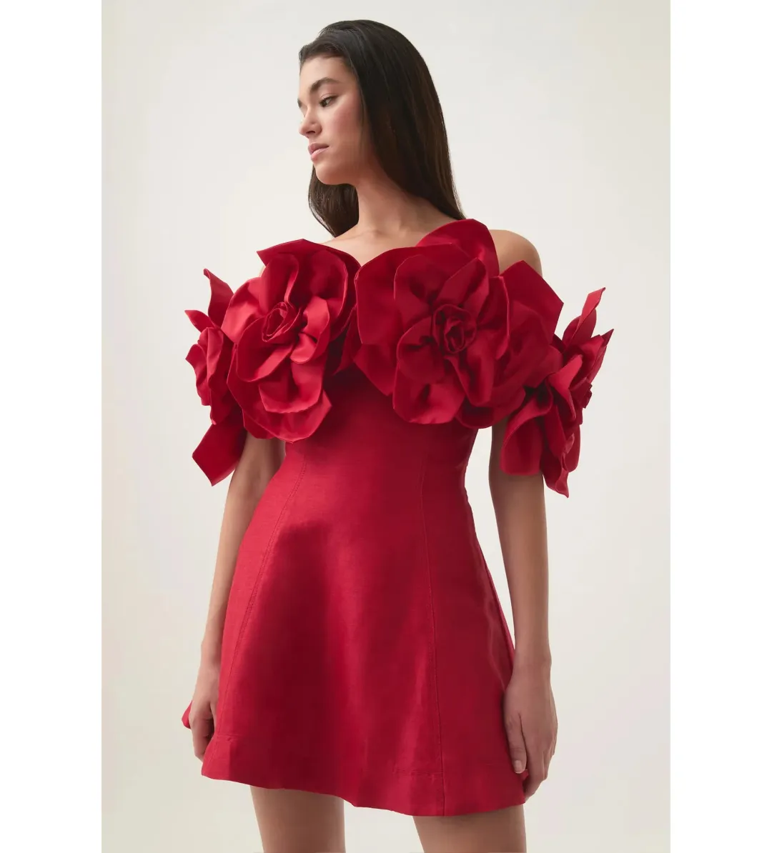 Aje Etta Mini Dress Scarlet Red Size AU 10 for rent on The Volte - main image