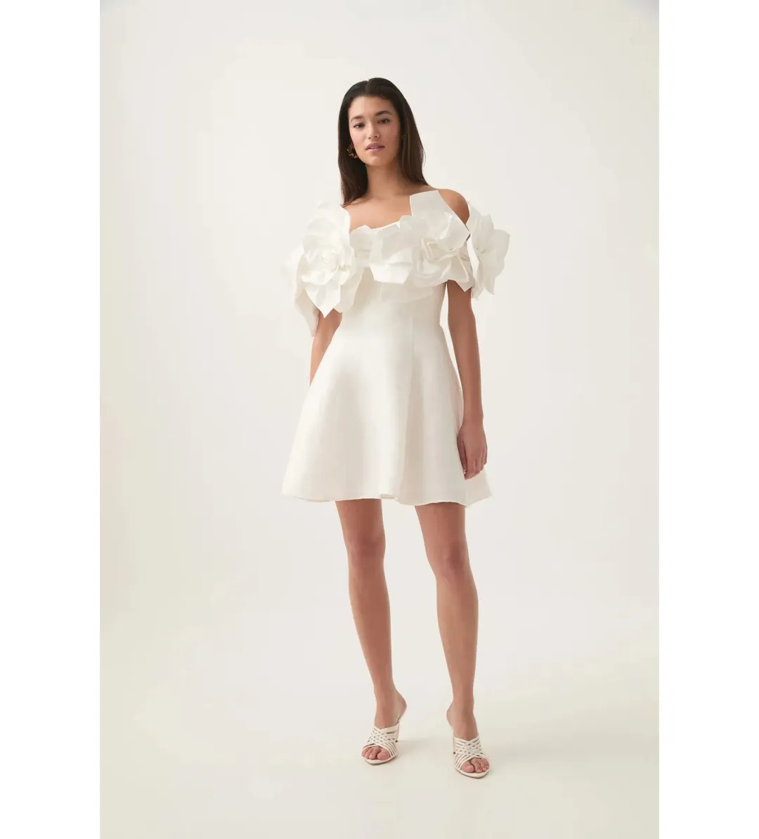 Aje Etta Mini Dress Ivory Size AU 12 for rent on The Volte - main image