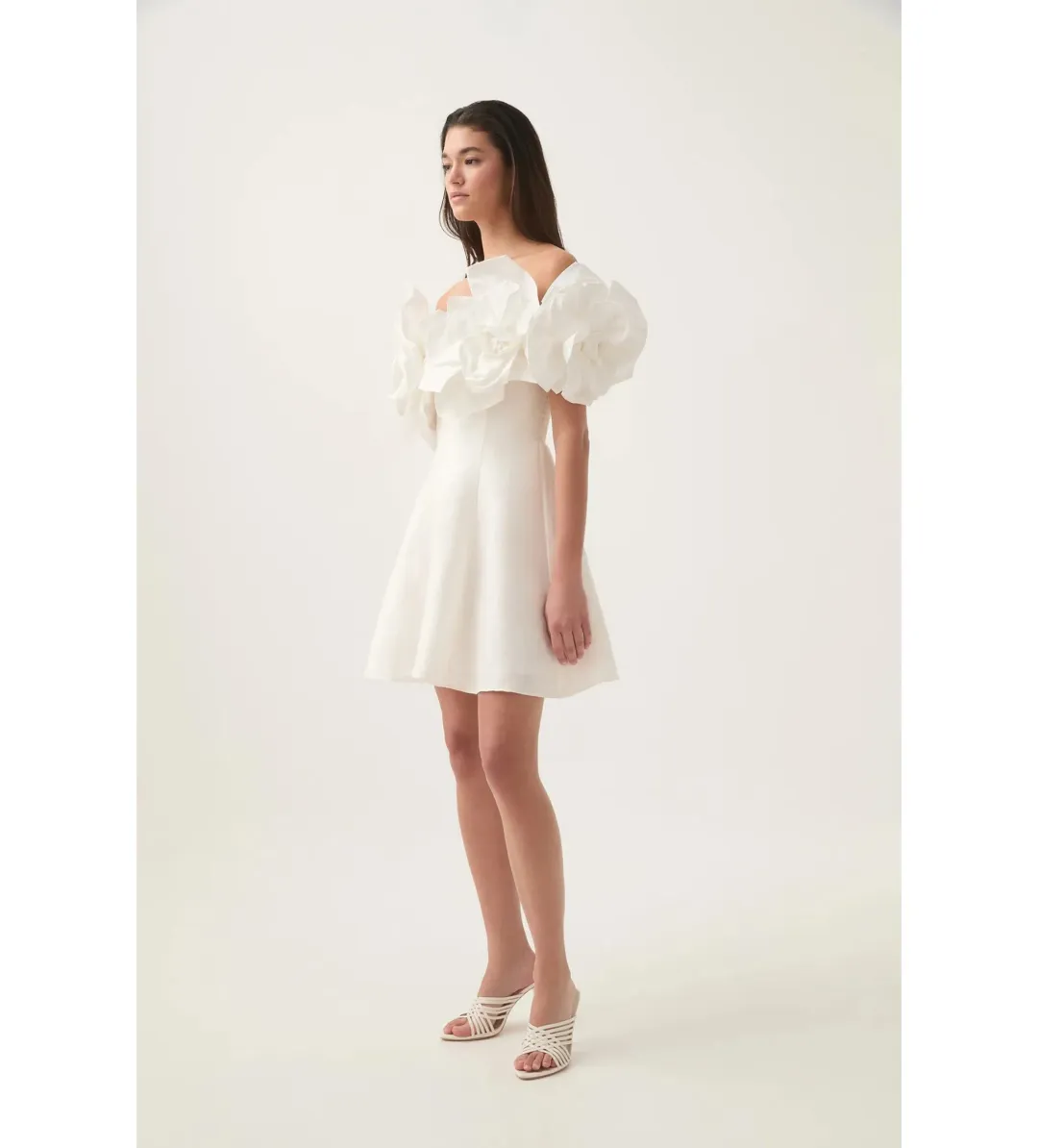 Aje Etta Mini Dress Ivory Size AU 12 for rent on The Volte - main image