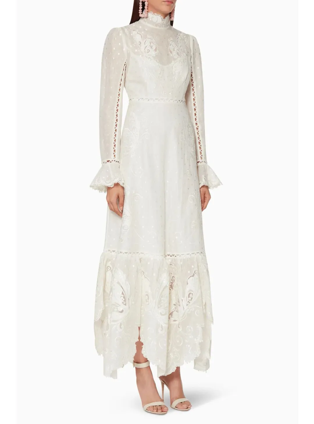 Zimmermann Super Eight Embroidered Maxi Dress in White Size 0 / AU 8 for rent on The Volte - main image