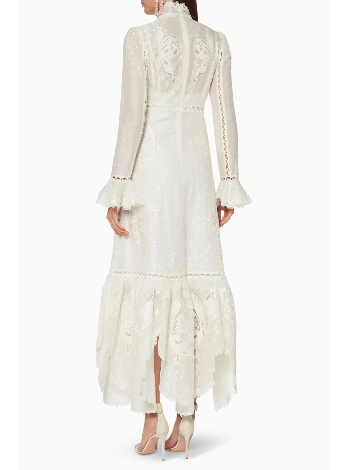 Zimmermann Super Eight Embroidered Maxi Dress in White Size 0 / AU 8 - Image 3