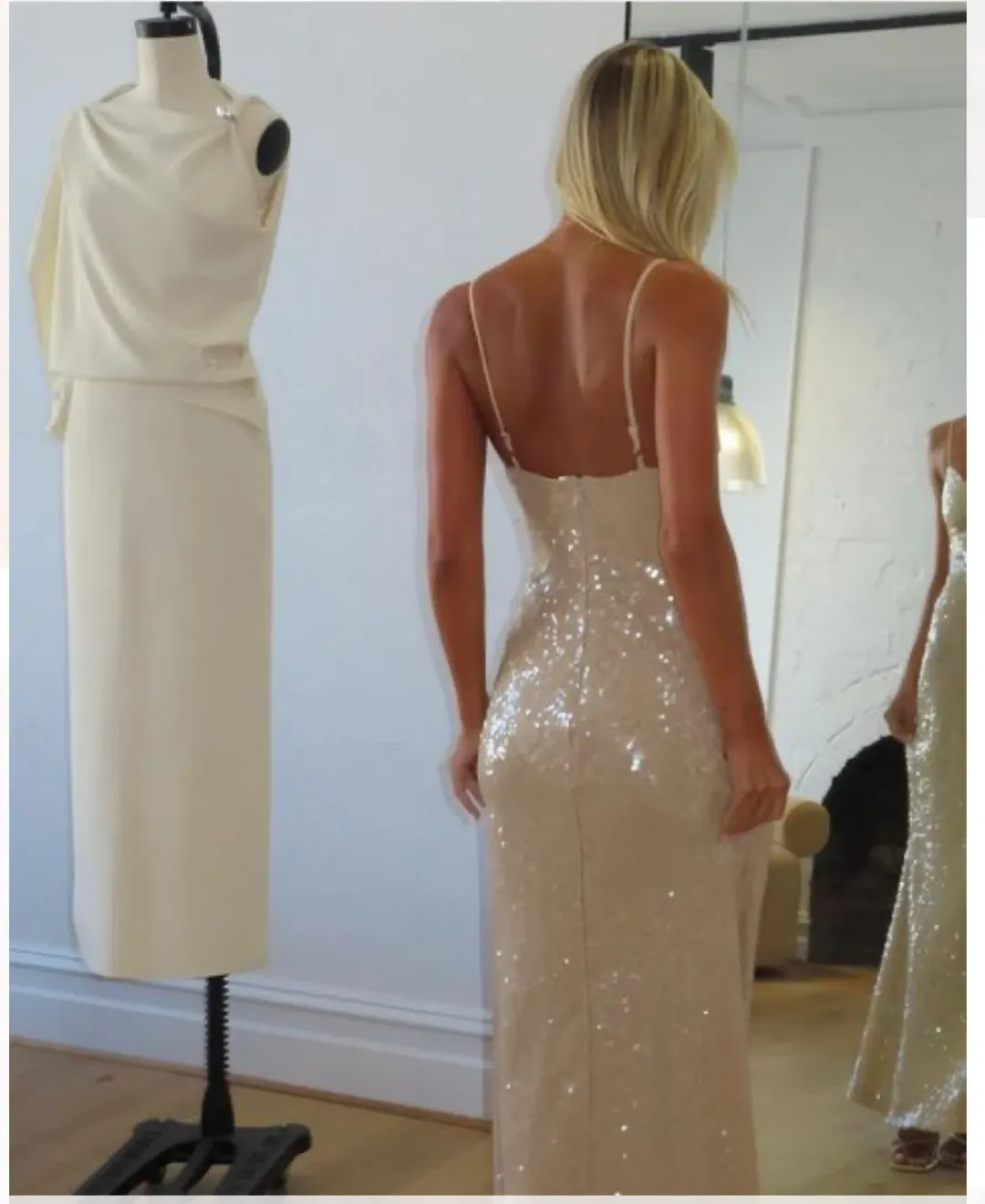 Manning Cartel Light Angles Slip Dress Gold Size 8 for rent on The Volte - main image