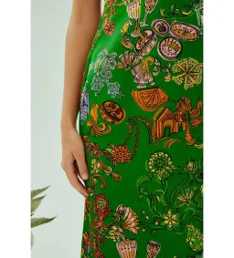 Alemais Fiesta Bodice Midi Dress Green Print Size AU 16 for rent on The Volte - image 4