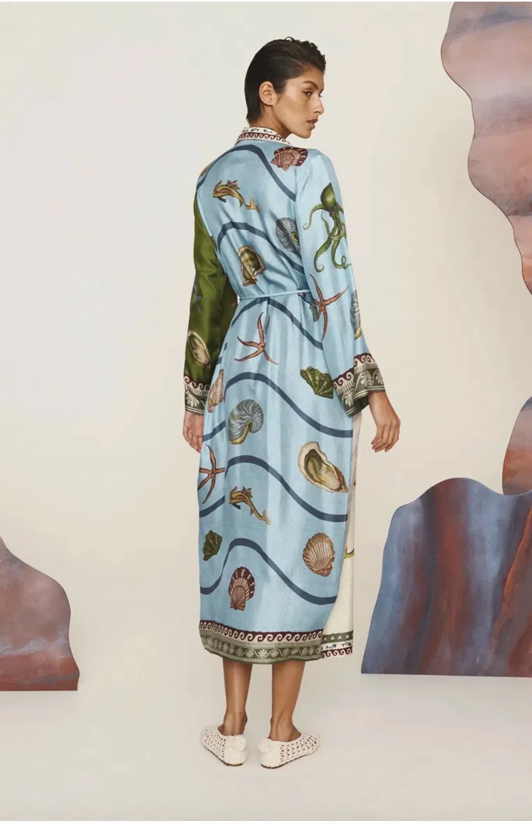 Alemais Bath House Silk Shirtdress Multi Size 16 for rent on The Volte - main image