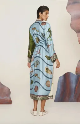 Alemais Bath House Silk Shirtdress Multi Size 16 for rent on The Volte - image 6