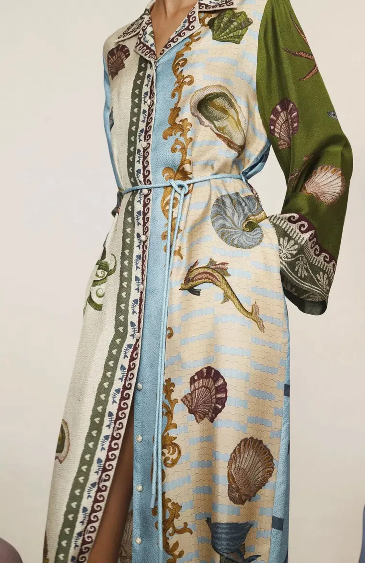 Alemais Bath House Silk Shirtdress Multi Size 16 - Image 3