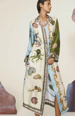 Alemais Bath House Silk Shirtdress Multi Size 16 for rent on The Volte - image 4