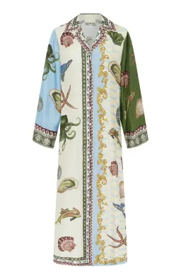 Alemais Bath House Silk Shirtdress Multi Size 16 for rent on The Volte - image 2
