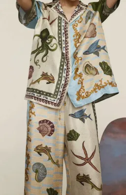 Alemais Bath House Silk Shirt and Pant Set Muliti Size 16 for rent on The Volte - image 3