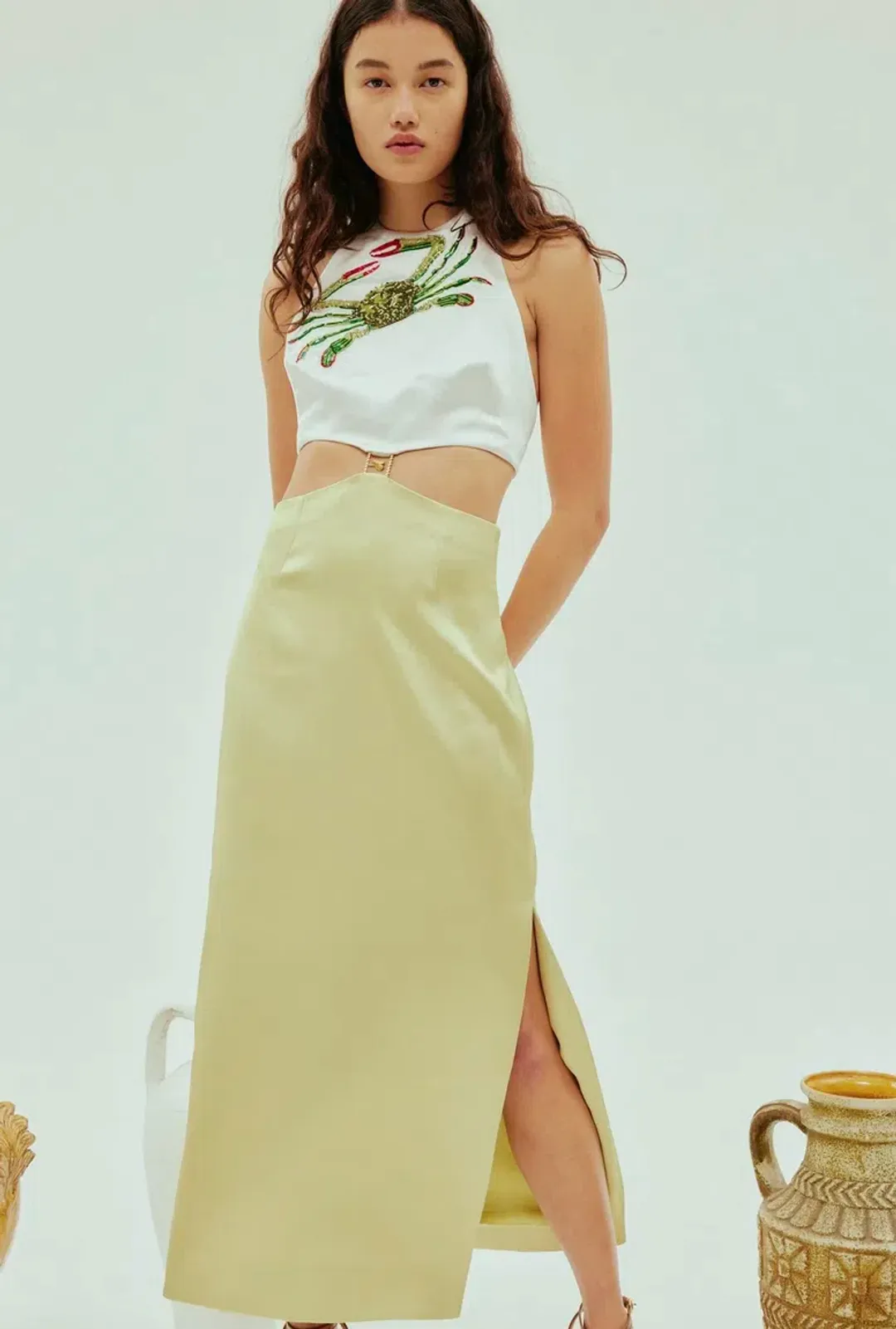 Alemais Seb Embellished Midi Dress Multi Size 16 for rent on The Volte - main image