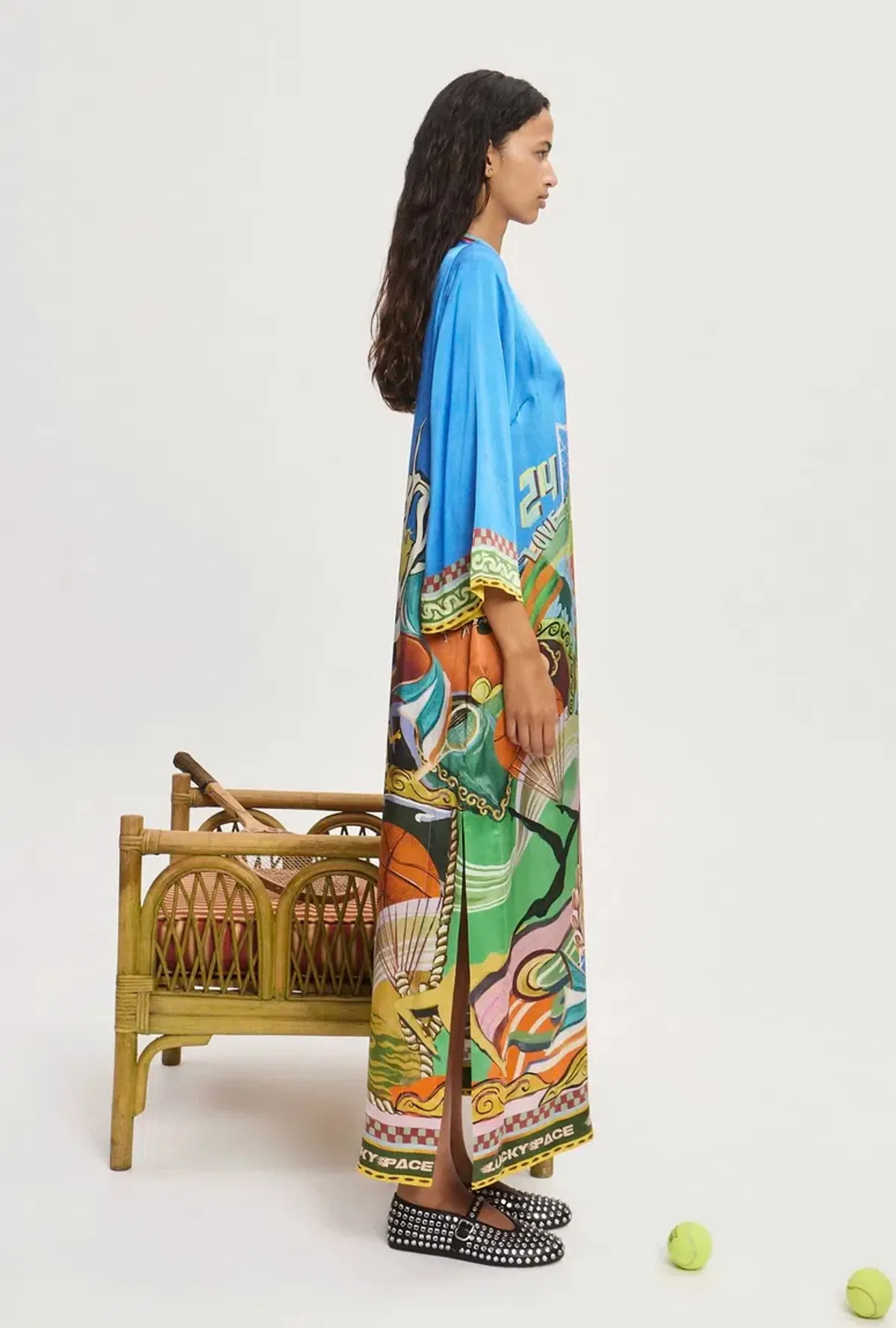 Alemais Lucky Pace Silk Midi Dress Print Size 16 - Image 2