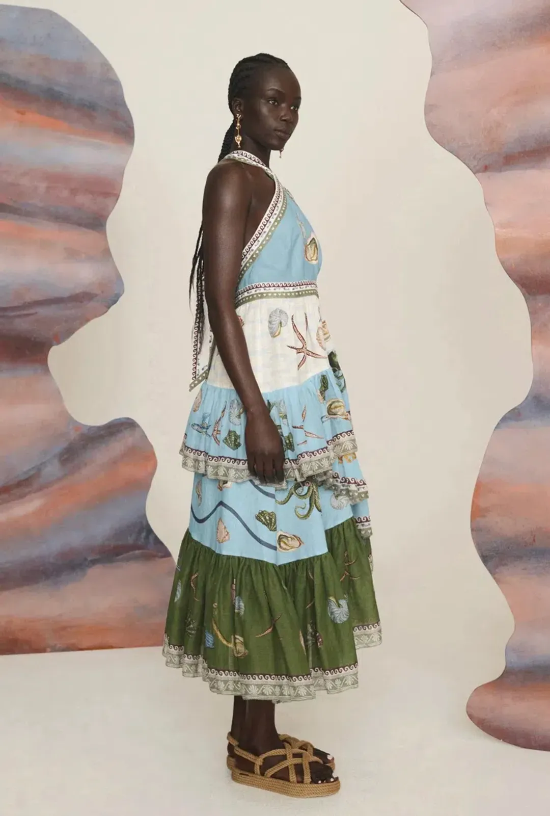 Alemais Bath House Midi Dress Multi Size 16 for rent on The Volte - main image