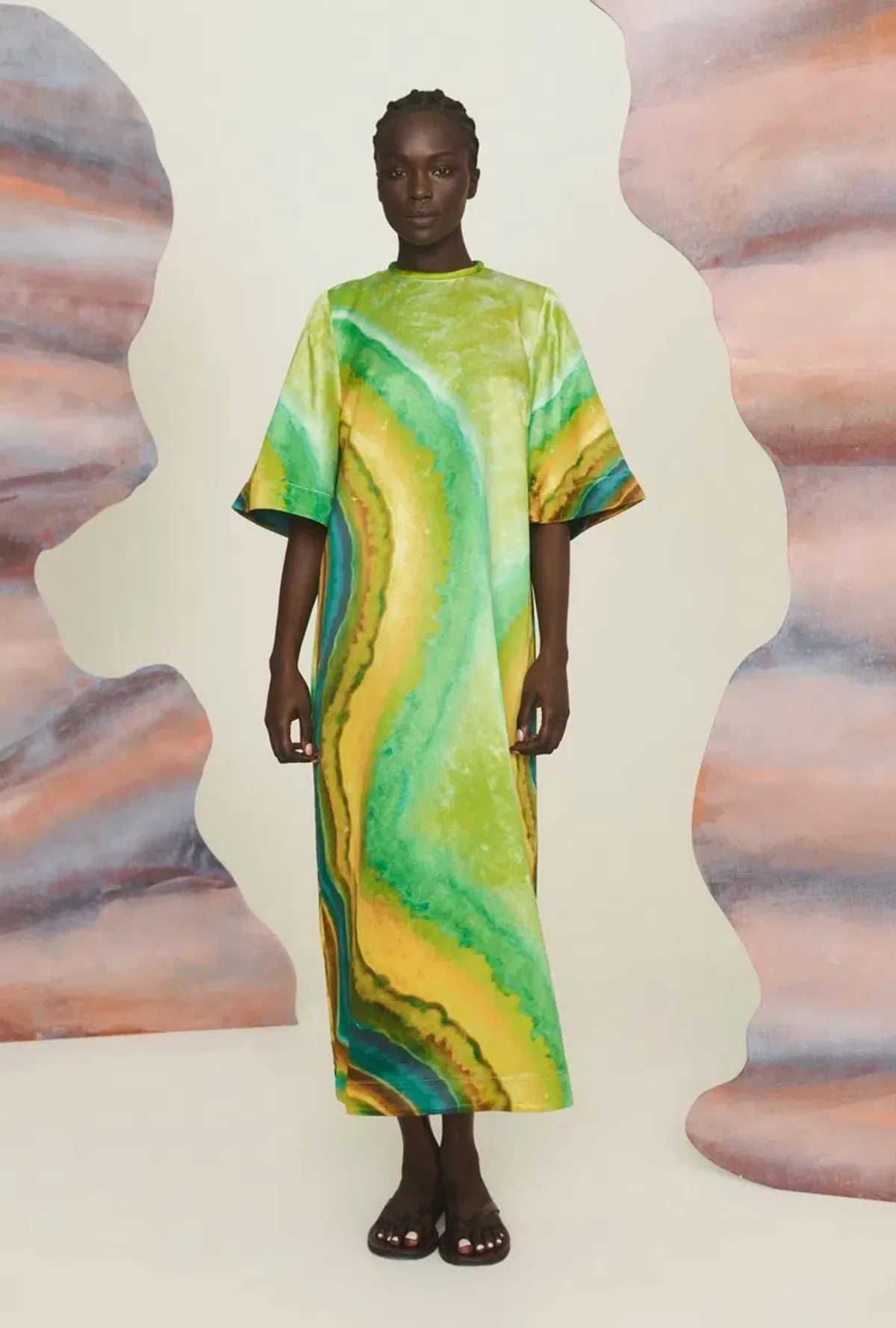 Alemais Iris Midi Dress Green/Multi Size 16 - Image 1