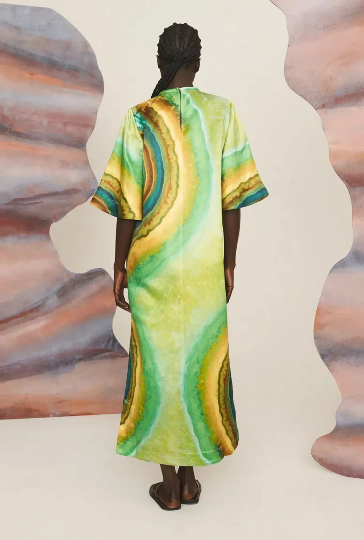 Alemais Iris Midi Dress Green/Multi Size 16 - Image 4