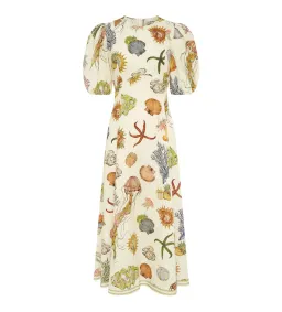Alemais Sea Midi Dress Cream Print Size AU 16 for rent on The Volte - image 5
