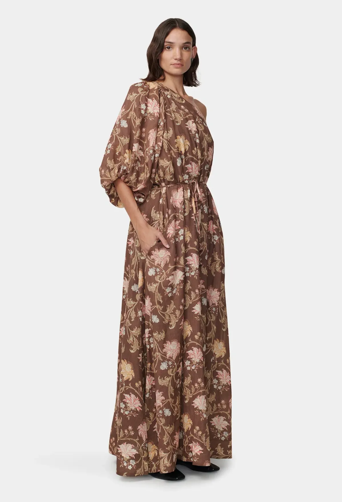 Hansen and Gretel Carmen Maxi Dress Carob Floral Size AU 12 - Image 4