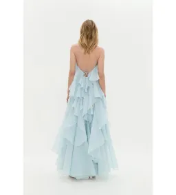 Aje Pandorea Layered Maxi Dress Silver Blue Size AU 10 for rent on The Volte - image 4